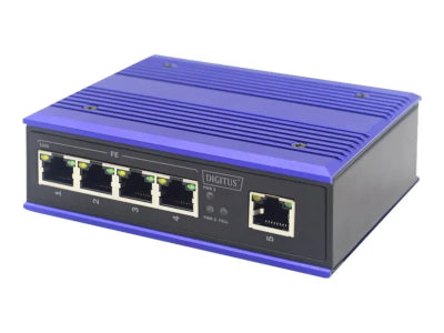 DIGITUS Industrial Switch 5-Port 10/100 Unmanaged blue